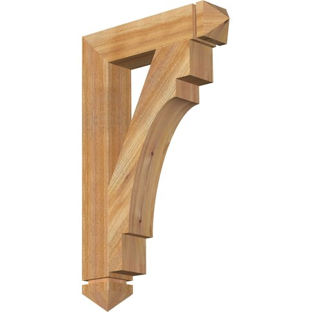 Merced Arts & Crafts Rough Sawn Bracket, Western Red Cedar, 4W X 20D X 32H